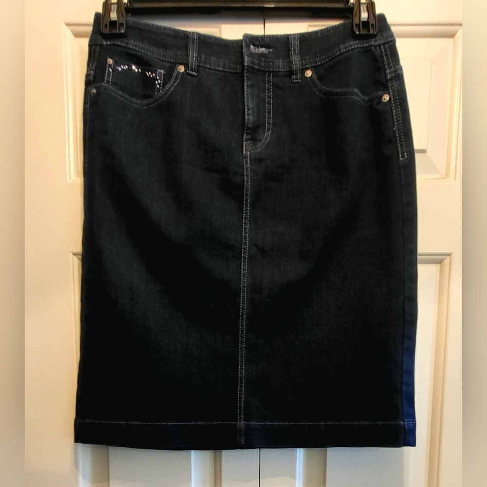 Style & Co Navy Denim Skirt